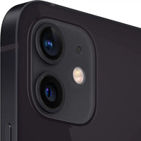 Close-up of a smartphone's camera and flash on a black background black,schwarz